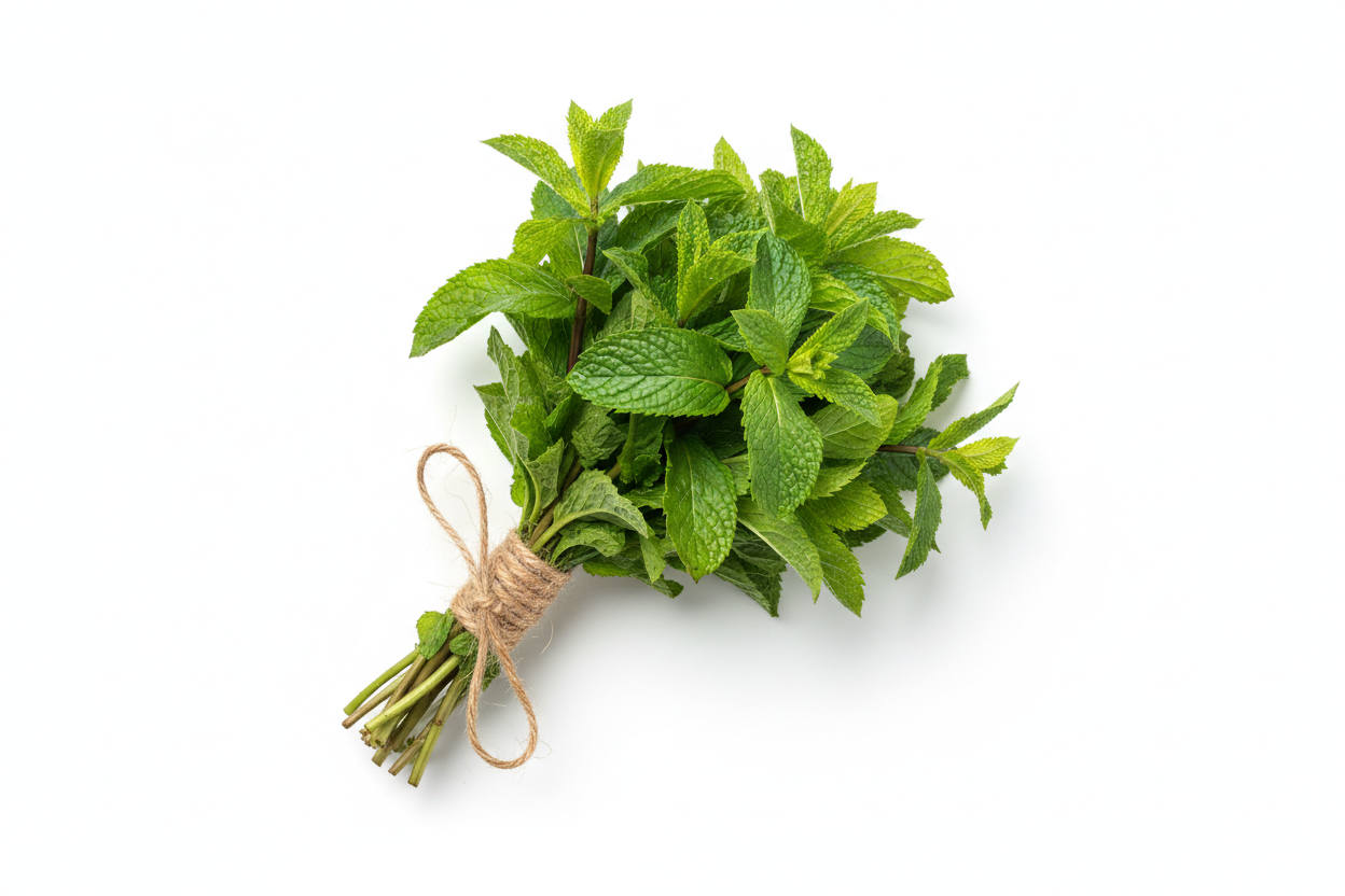 just one bunch of mint sprigs